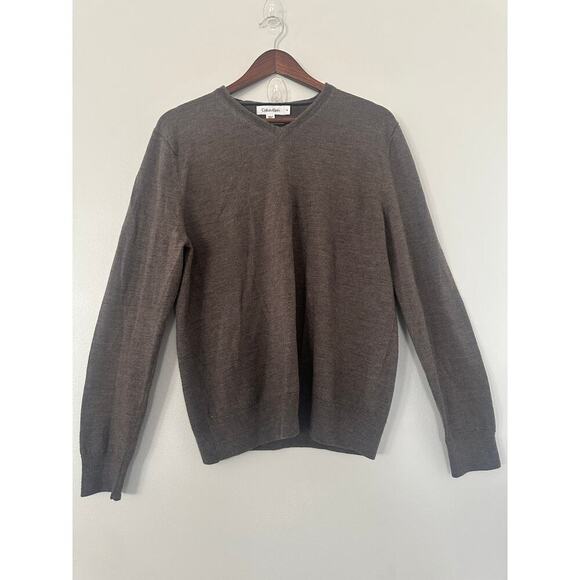 Calvin Klein V-Neck Extra Fine Merino Wool sz Medium - Picture 1 of 4